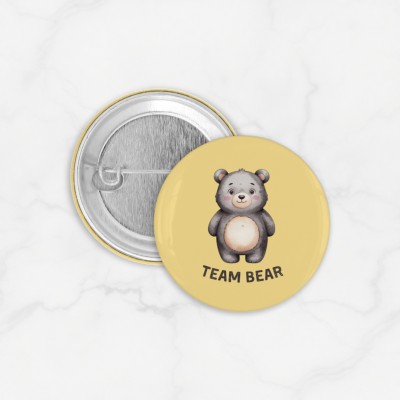 Pin Bros Buttons Team Bear Team Bee Size 37mm